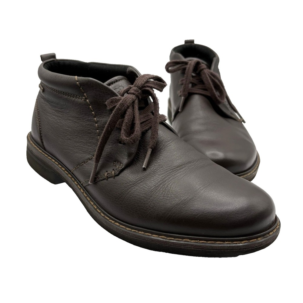 ECCO Chukka Boot Men's Size 43 US‎ 9 Brown Leather Gore Tex Lace Up Short Boot